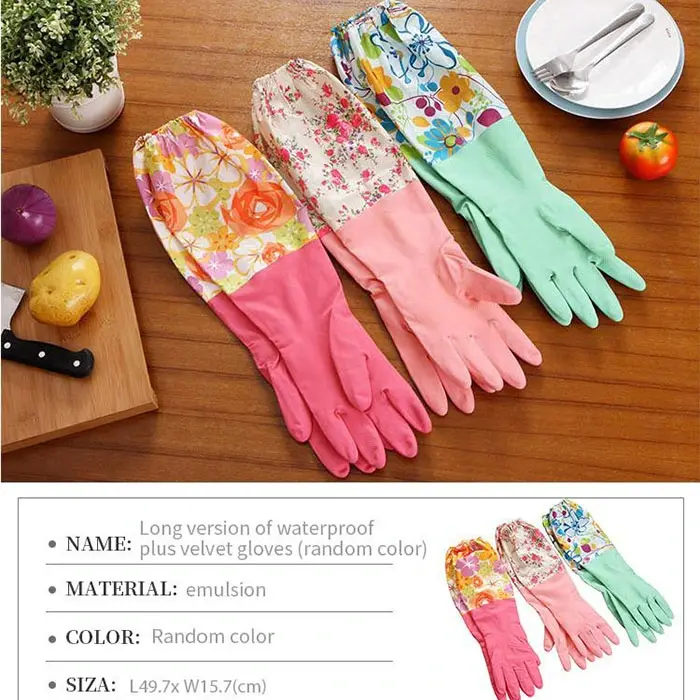 Full Hand Printed Dish Washing Gloves